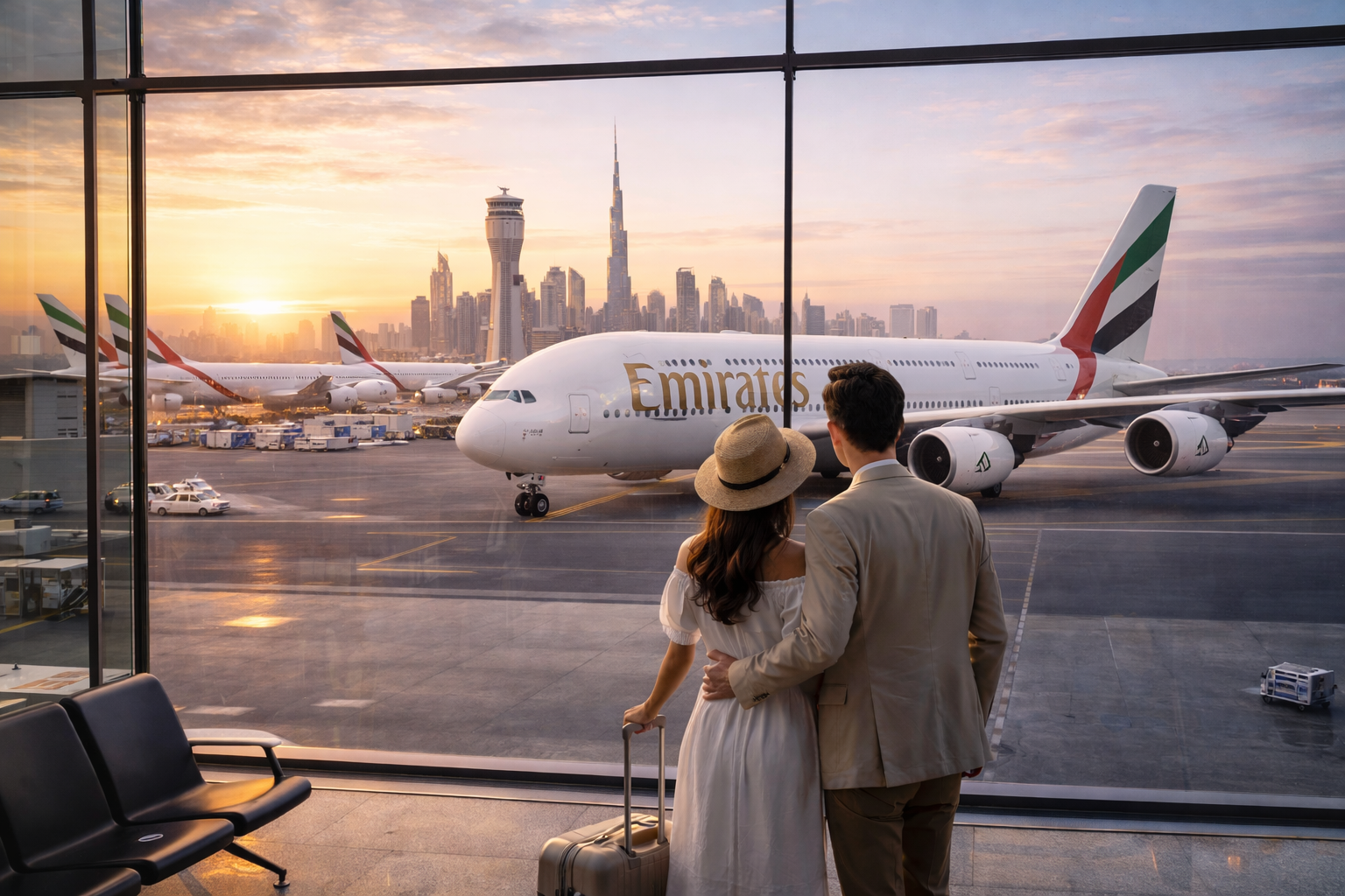 Round-trip Fight from Hong Kong to Barcelona with Emirates with stopover in Dubai