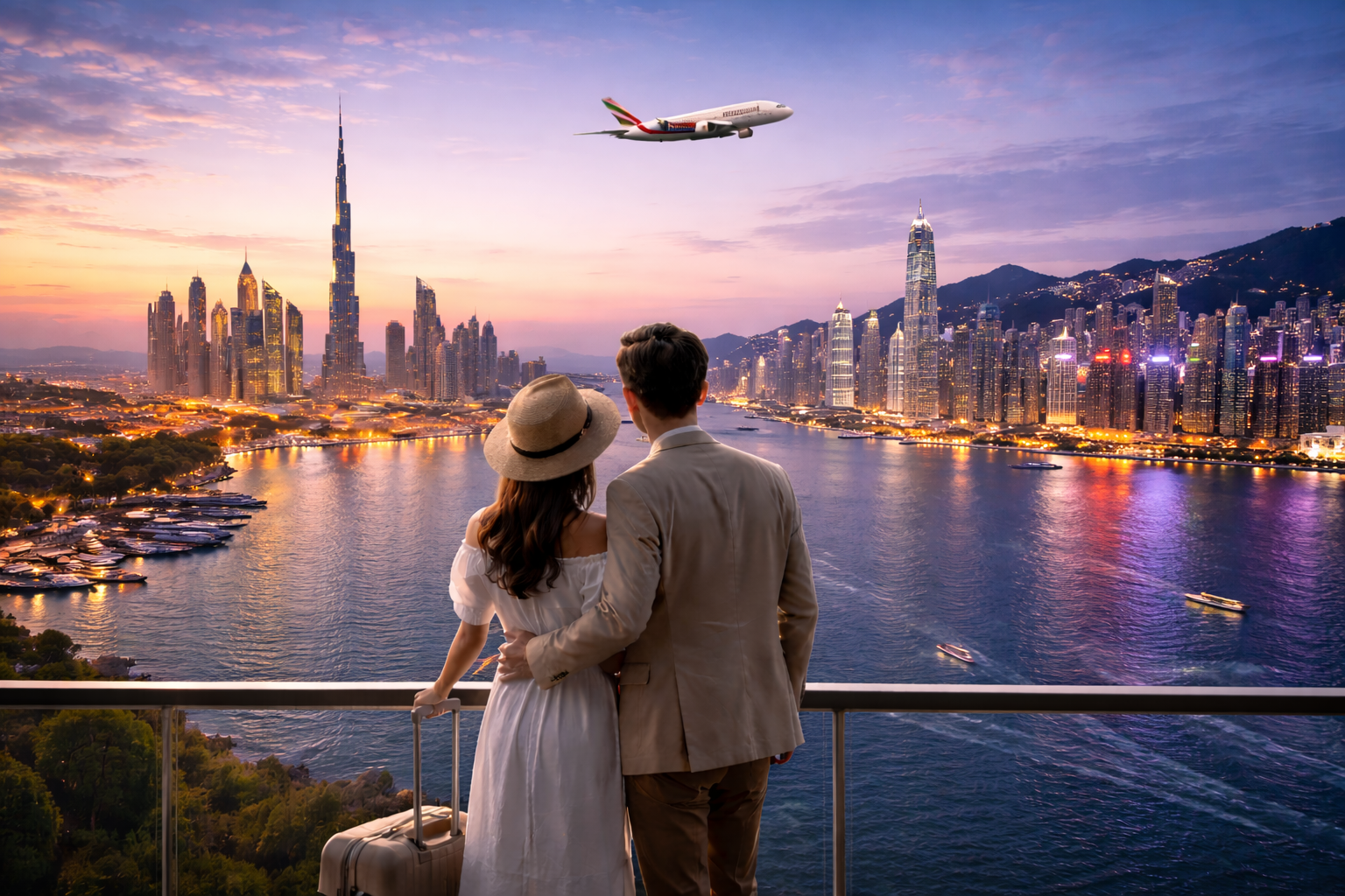 Round-trip flight from Hong Kong to Dubai with Emirates