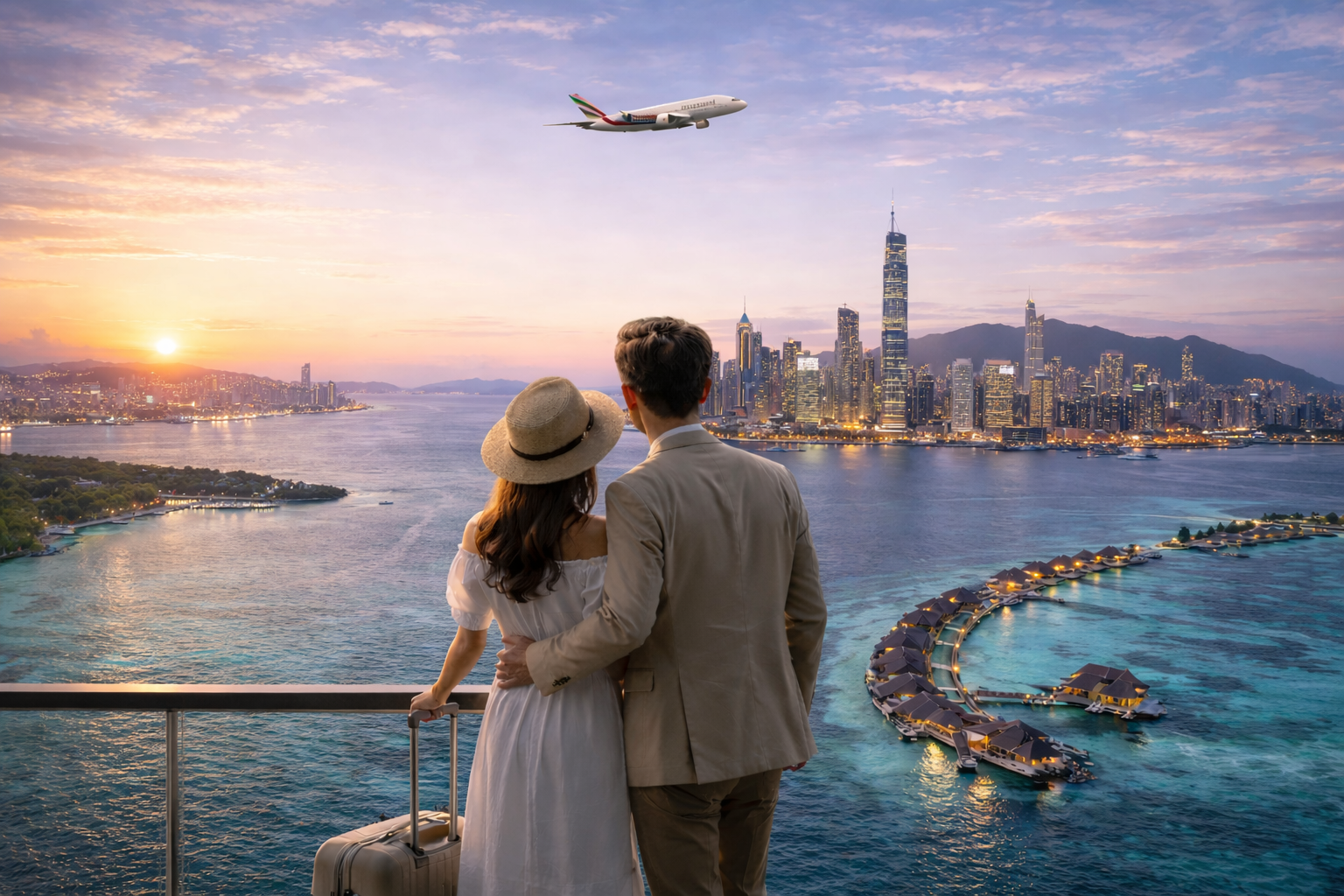 Round-trip Fight from Hong Kong to Maldives with Emirates with stopover in Dubai