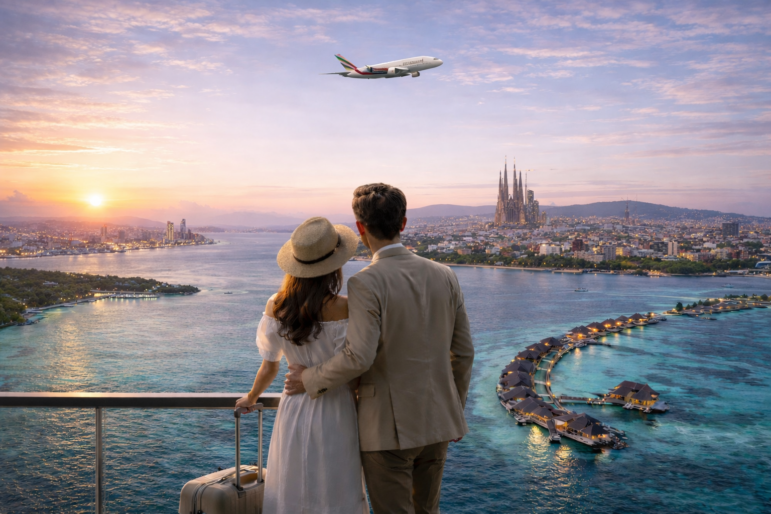 Round-trip Fight from Barcelona to Maldives with Emirates with stopover in Dubai